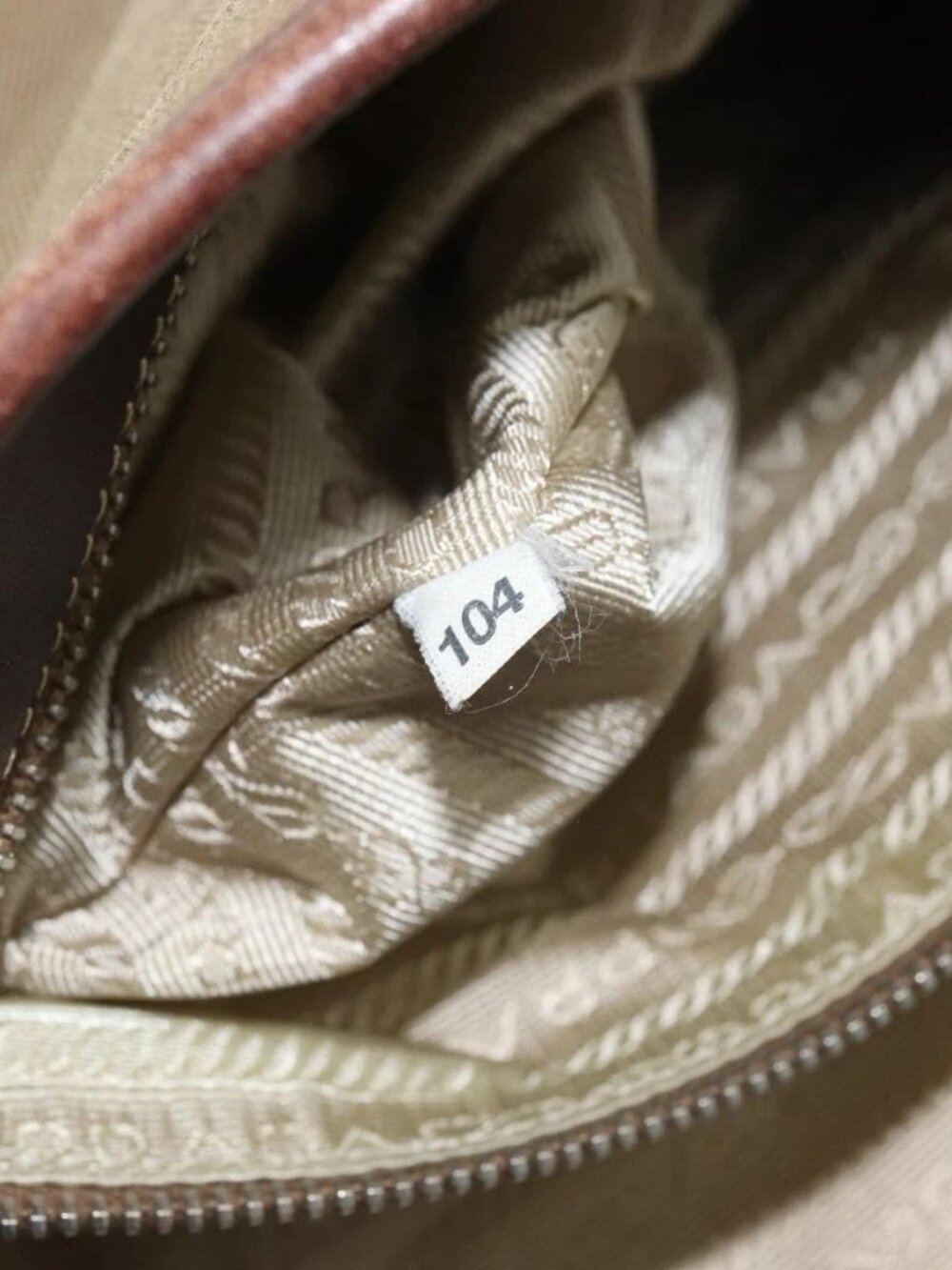 PRADA Tote Bag Canvas Beige Silver Auth 162142 - Picture 13 of 16